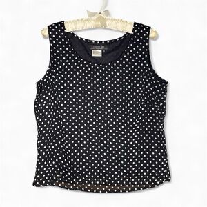 City Girl Black and White Polka Dot Sleeveless Top